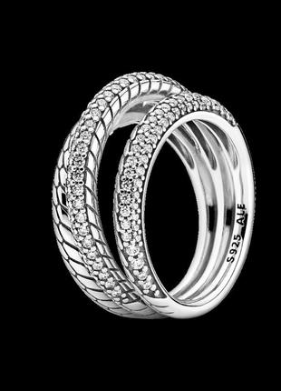 Серебряное кольцо с цепочным орнаментом пандора
