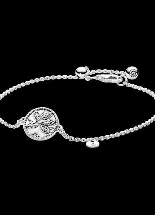 Срібний браслет-ланцюжок пандора з регульованою застібкою "дерево життя" 597776cz 171 фото