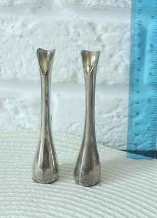 Мініатюрні вази лебедя в стилі ар-деко (посріблені). продаються парою.