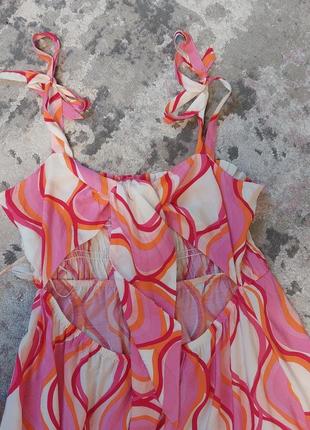 Розовое платье макси с принтом tesco f&f clothing fw bridge issie на бретелях(14-16 размер)5 фото