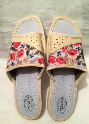 Тапочки тапки кожа