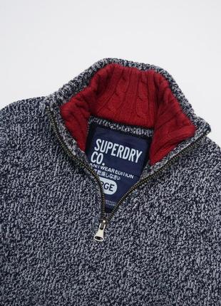 Superdry s* / плотный тёплый вязаный свитер под горло на молнии4 фото