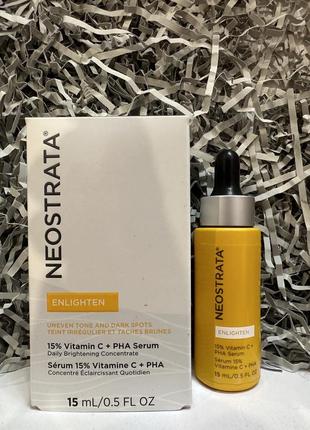 Освітлювальна сироватка для обличчя neostrata enlighten 15% vitamin c + pha serum