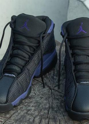 Кроссовки мужские air jordan retro 13 black\purple2 фото