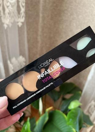 Палітра консилерів для обличчя l'oreal paris infaillible total cover concealer palette2 фото