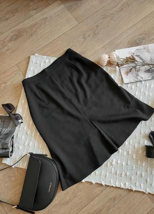 Стильная базовая высокая черная юбка годе5 фото