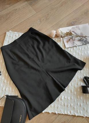 Стильная базовая высокая черная юбка годе6 фото
