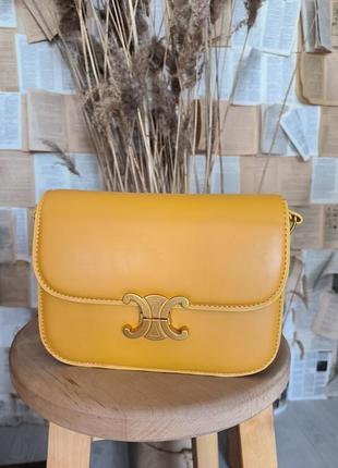 Сумка  в стилі celine triomphe shoulder bag yellow желтая