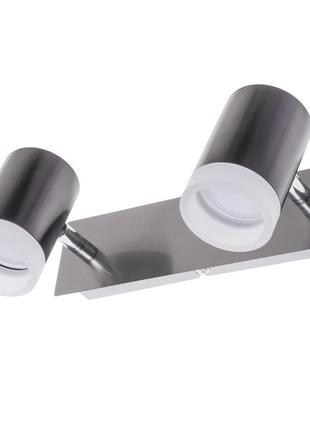 Светильник спот led на 2 плафона с поворотным механизмом brille htl-206/2 gu10 for sn+bk