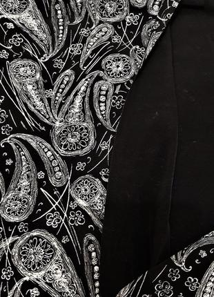 Красивая ткань чёрная орнамент пейсли модный принт белые "турецкие огурцы" материал7 фото