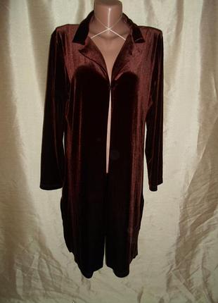 Гарний велюровий кардиган блузон george, р. 52-54/xxl xxxl.