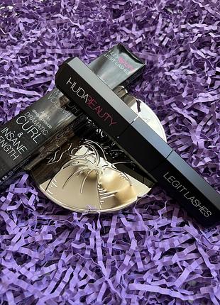Двойная тушь для ресниц объем + удлинение с подкручиванием huda beauty legit lashes double ended mascara. оригинал