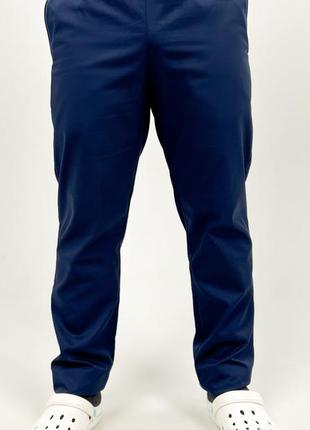 Медичні штани чоловічі рим-брістоль темно-синій (строчка блакитниа)