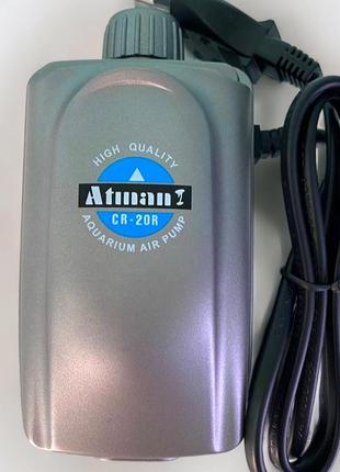Одноканальный компрессор (аэратор) для аквариума объемом до 150 л, atman cr-20r2 фото