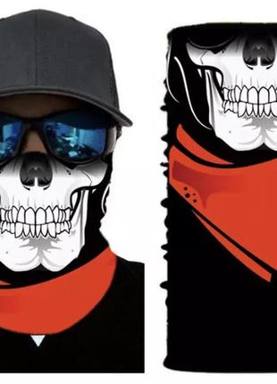 Баф на лицо pioneer skull с черепком. качественная маска для лица