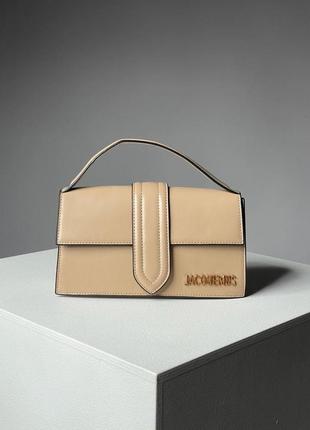 Жіноча сумка jacquemus le bambino dark beige еко шкіра жакмюс клатч крос боді