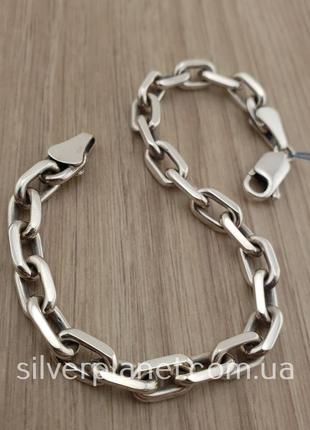 Масивний срібний браслет чоловічий якір. браслет якірне плетіння срібло 9259 фото