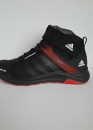 Кросівки чоловічі шкіряні на хутрі високі adidas terrex.