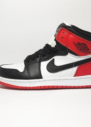 Женские / детские кроссовки nike air jordan 1 retro winter high black red