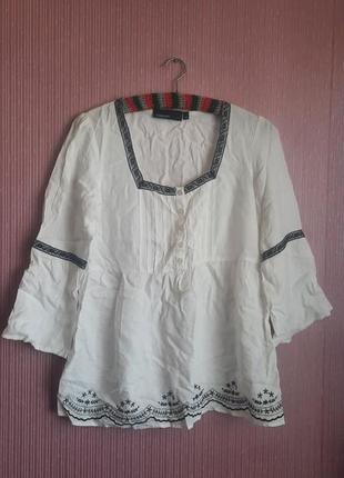 Шикарная эффектная белая вышиванка рубашка от kappahl