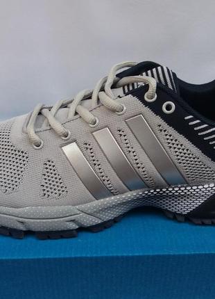 Кроссовки мужские светло - серые adidas marathon.бренд.44р-р