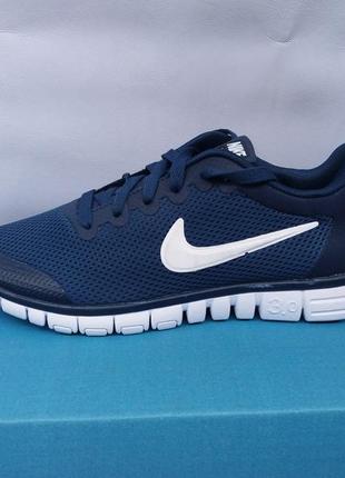 Кроссовки мужские синие с белым nike free run 3,0 мк5033