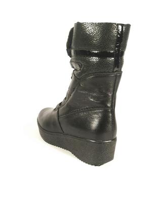 Женские ботинки  зимние кожаные черные . обувь больших размеров3 фото