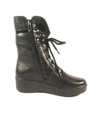 Женские ботинки  зимние кожаные черные . обувь больших размеров2 фото