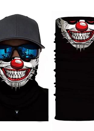 Мото бафф evil clown. качественная маска на лицо