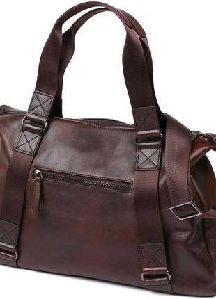 Дорожная сумка из натуральной кожи vintage 20486 коричневый2 фото
