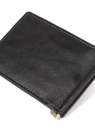 Мужской кожаный зажим для денег grande pelle 11475 черный2 фото