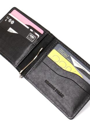 Мужской кожаный зажим для денег grande pelle 11475 черный3 фото