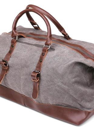 Дорожня сумка текстильна велика vintage 20165 сіра