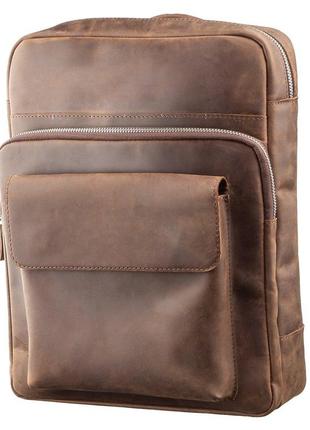 Рюкзак унісекс із матової шкіри shvigel 11175 коричневий1 фото