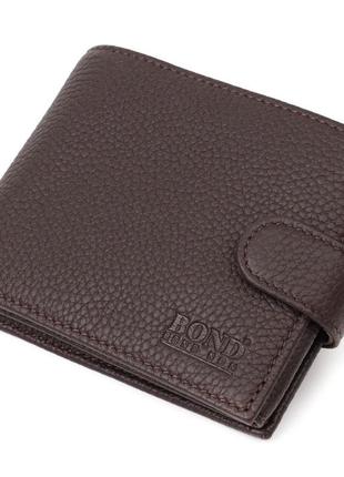 Горизонтальний чоловічий гаманець із натуральної шкіри флотар bond 22007 коричневий