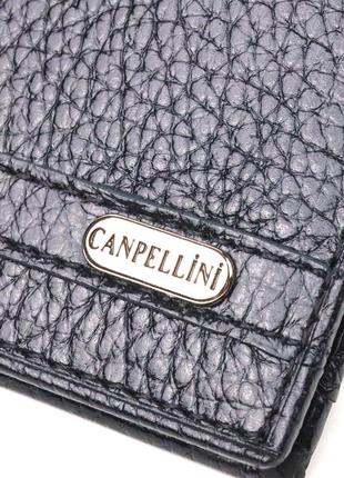 Практичный зажим из натуральной зернистой кожи canpellini 21518 черный3 фото