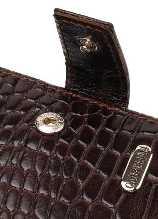 Вместительный мужской бумажник из натуральной фактурной кожи с тиснением под крокодила canpellini 217883 фото