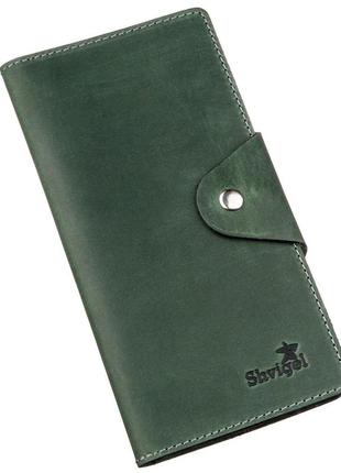 Бумажник унисекс из винтажной кожи shvigel 16168 зеленый