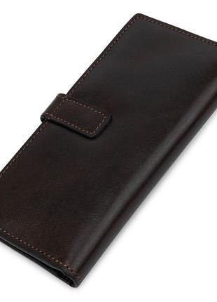 Кожаное мужское глянцевое портмоне grande pelle 11517 коричневый2 фото