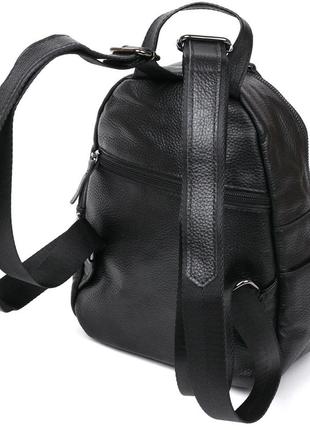 Кожаный небольшой женский рюкзак vintage 20675 черный2 фото