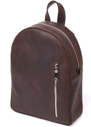 Універсальний матовий жіночий рюкзак з натуральної шкіри shvigel коричневий шкіряний 163291 фото