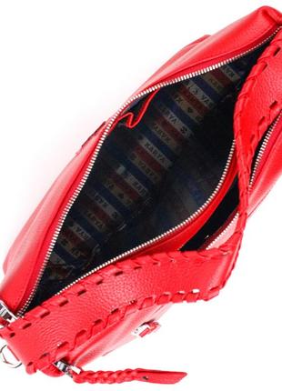 Вместительная женская сумка karya 20849 кожаная красный4 фото