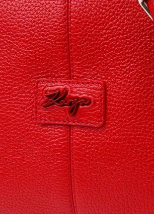 Вместительная женская сумка karya 20849 кожаная красный7 фото