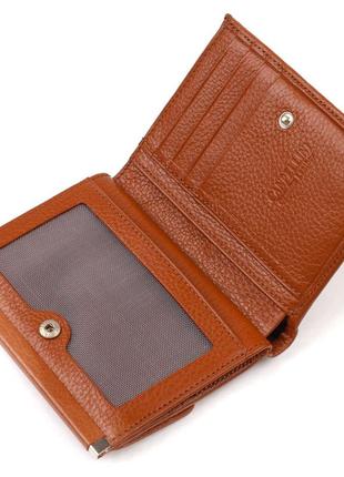 Удобный кошелек для женщин среднего размера из натуральной кожи флотар canpellini 21811 коричневый3 фото
