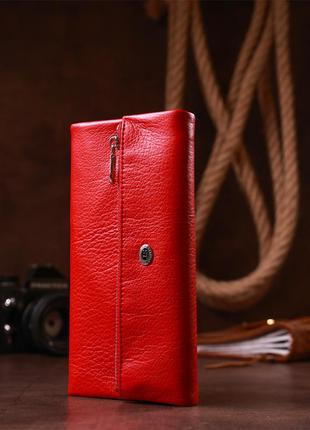 Женский кожаный кошелек st leather 20091 красный5 фото