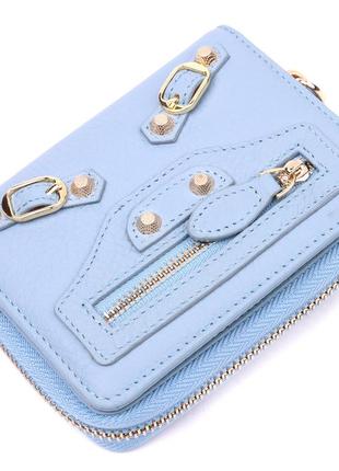 Компактний жіночий шкіряний гаманець guxilai 19421 блакитний