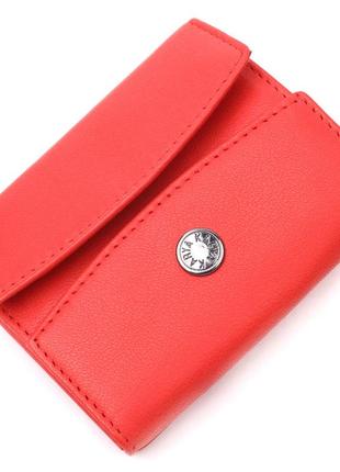 Оригинальный женский кошелек из натуральной кожи karya 21340 красный