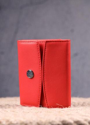 Оригинальный женский кошелек из натуральной кожи karya 21340 красный6 фото