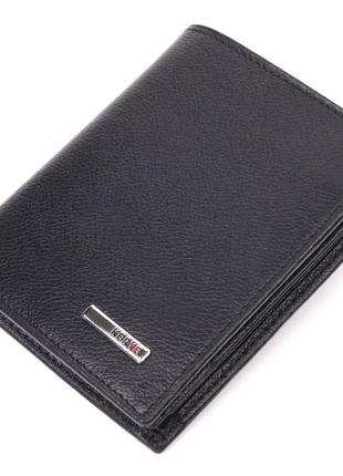 Вертикальний невеликий шкіряний гаманець без застібки karya 21362 чорний1 фото
