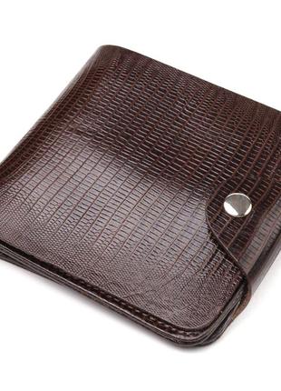 Элегантное портмоне для мужчин в два сложения из натуральной фактурной кожи canpellini 21576 коричневое